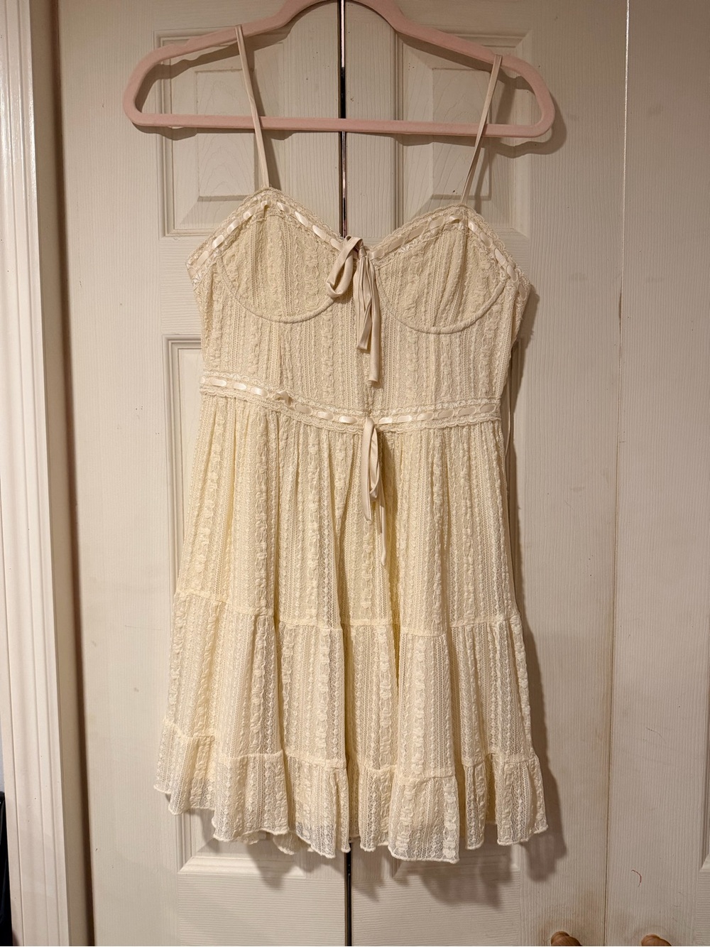 Jessica Simpson Lace Tiered Sundress with Spaghetti Straps